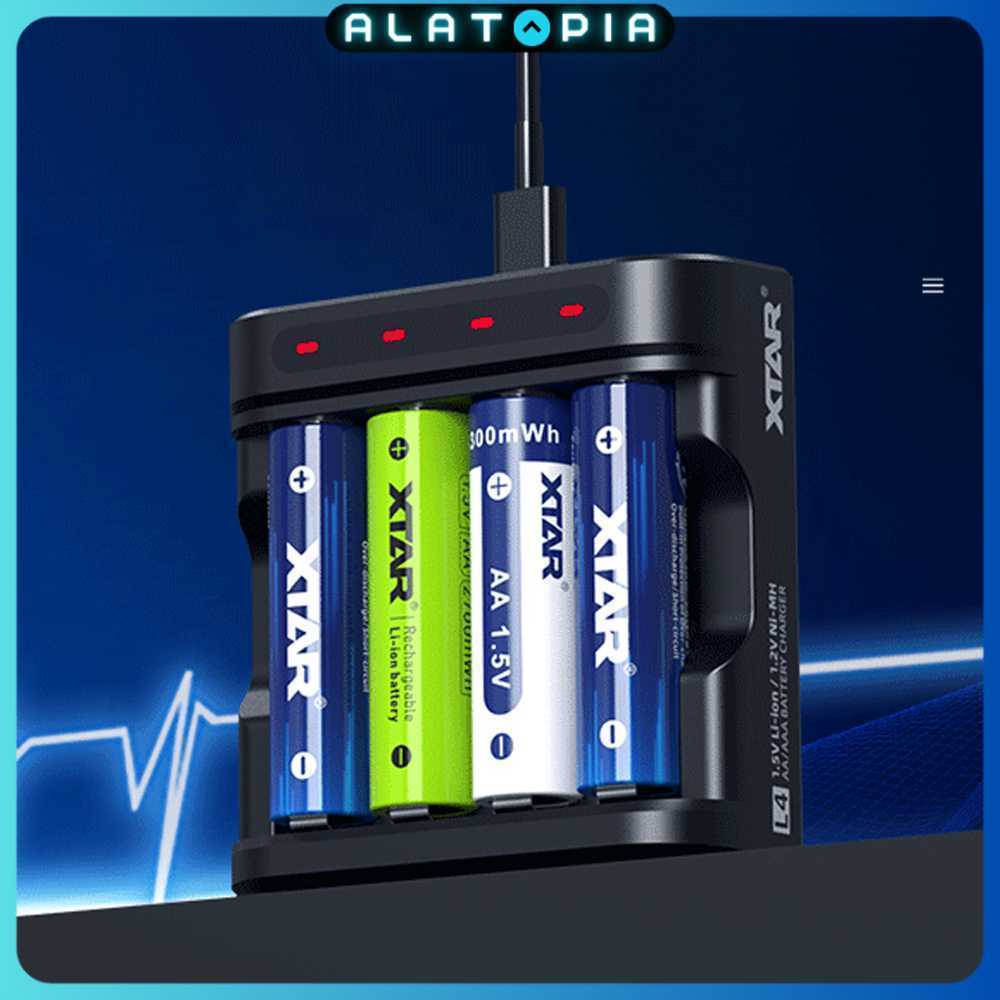 XTAR 4-Slot AA AAA Li-Ion Ni-MH เครื่องชาร์จแบตเตอรี่ชาร์จเร็ว - L4