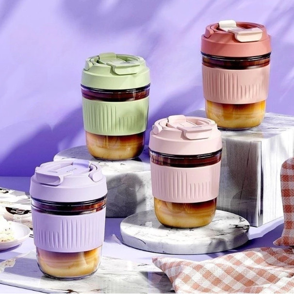 GANTUNGAN 350ML แก้วแก้ว + กล่อง + STRAW + ที่จับแบบแขวน + ที่ใส่โทรศัพท์ / แก้วน้ํา / แก้วกาแฟ / ถ้