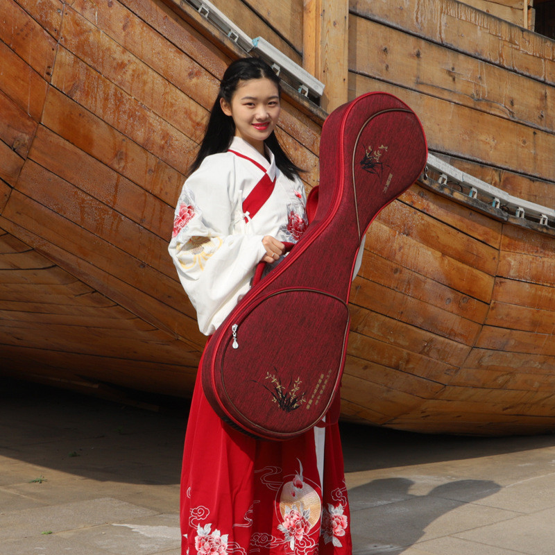 金川成人琵琶包牛津布加厚双肩背中国风梅花图案琵琶套袋C-6181A