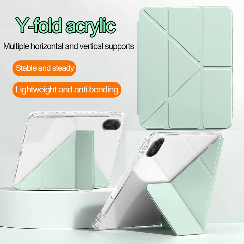 3+Yพับเคส หลังใสเคส For Samsung Tab S10FE S9 S7 S8+ s10lite S9FE S7FE A9+ A9+ S6 Lite เคสหนัง กันกระแทก พร้อมที่ใส่ปากกา