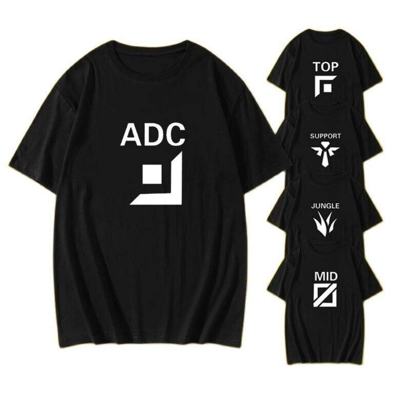 League of Legends Jungle เลนบน ist mid laner ADC แขนสั้นเสื้อยืดลำลอง King of glory LOL หลวมฤดูร้อนเ