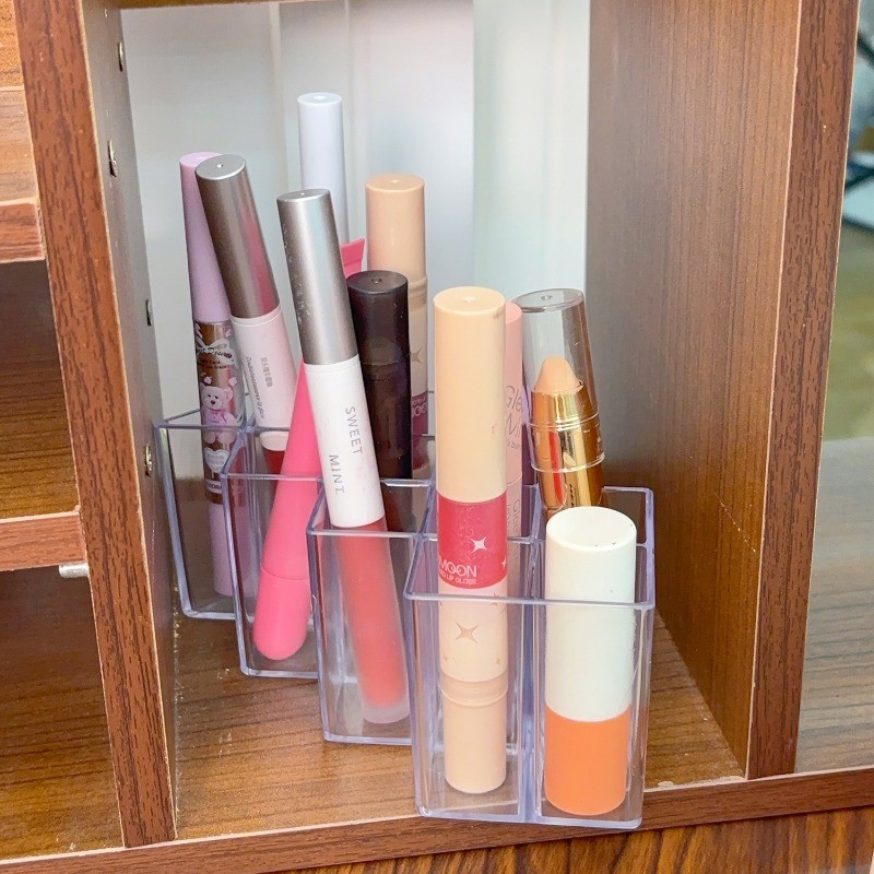 1/2ชิ้น - กล่องเก็บครีมพลาสติกใส,ภาชนะบรรจุยาประหยัดพื้นที่พร้อมมุมมองที่ชัดเจน | 10/16กริดแบ่งช่องออแกไนเซอร์สําหรับสก์ท็อปและห้องน้ํา - รูปที่ 2