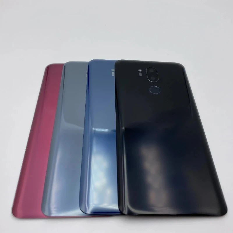 For LG G7 ThinQ Glass Back Battery Cover Door Panel Housing Case with Camera Lens+Fingerprint G710EM