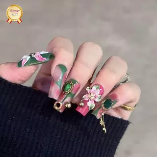 SuperNail แม่พิมพ์เล็บ 3D แกะสลักโค้ง Lily ดอกไม้โปร่งใสตกแต่งเล็บ DIY ซิลิโคนแม่แบบ Vary