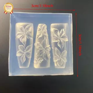 SuperNail แม่พิมพ์เล็บ 3D แกะสลักโค้ง Lily ดอกไม้โปร่งใสตกแต่งเล็บ DIY ซิลิโคนแม่แบบ Vary