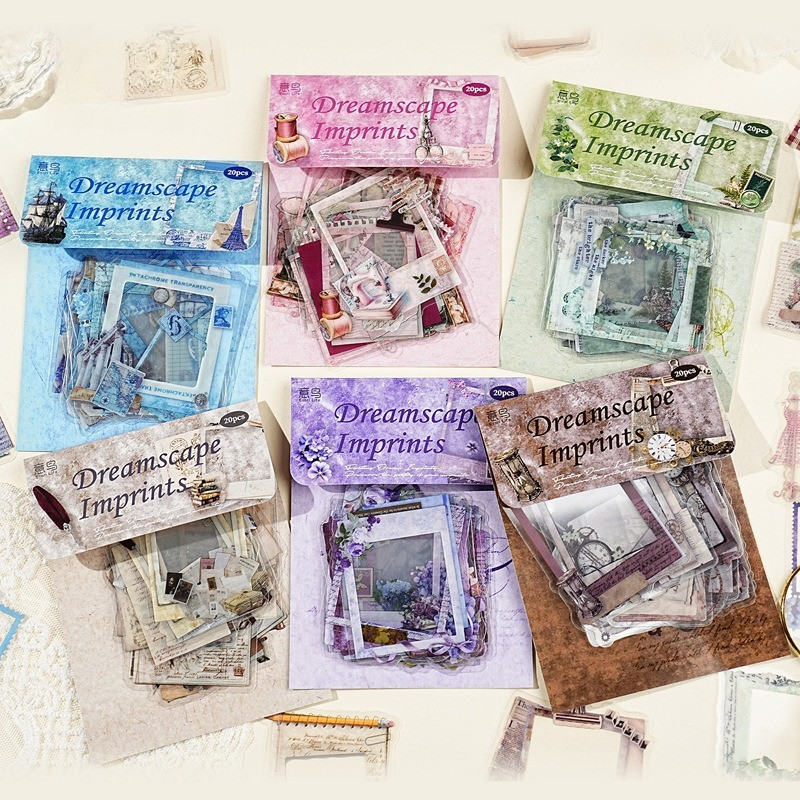Journamm 20PCS PET กรอบสติกเกอร์สําหรับ Scrapbooking, Self-Adhesive Scrapbooking สติกเกอร์อุปกรณ์ Journal สําหรับผู้ใหญ่การ์ดทําตัวอักษร DIY