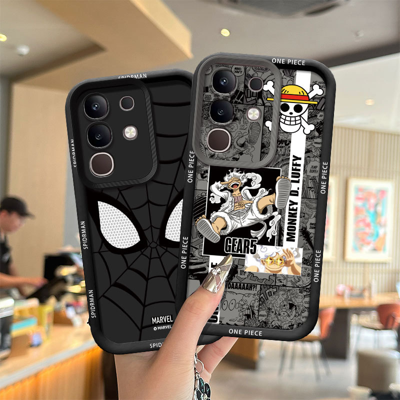 เคสสําหรับRealme C85 เคสโทรศัพท์ซิลิโคนอ่อนนุ่มเทรนด์ภาพสีดํา TYHS