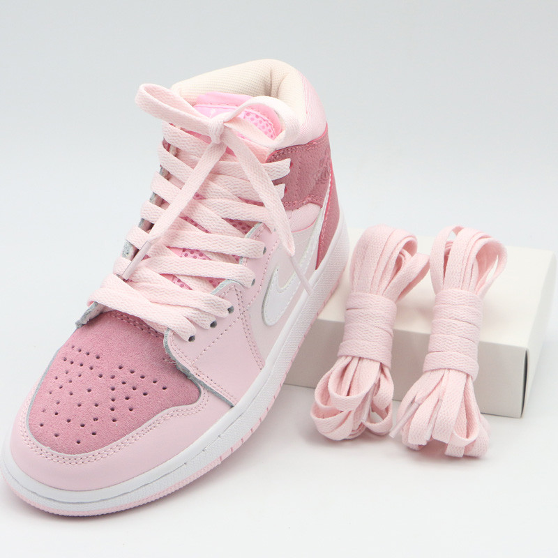 เชือกรองเท้ากลม สายเชือกรองเท้า Goddess Pink เหมาะสําหรับ AF1 Air Force No. 1 ผู้ชายผู้หญิง AJ1 High