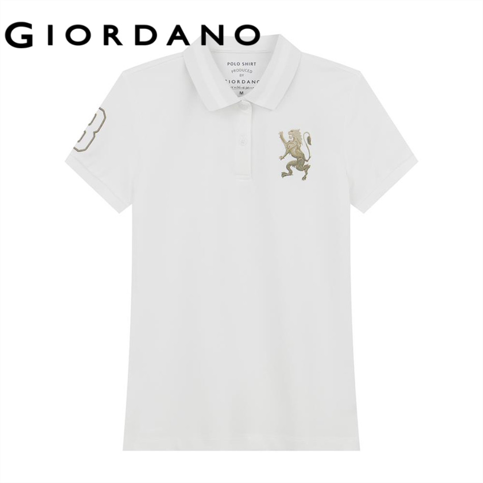 GIORDANO เสื้อโปโลผู้หญิง Women's Cotton 3D Lion Polo 05315222