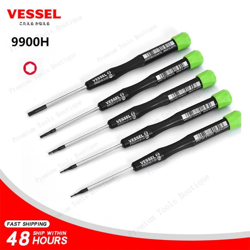 VESSEL 9900H Series Precision ไขควง Mini Hex สําหรับโทรศัพท์มือถือ/คอมพิวเตอร์/เกมคอนโซล/กล้องสกรูขน