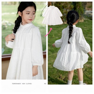 พร้อมส่ง 💕เดรสเด็กผู้หญิงโทนขาว สไตล์เจ้าหญิงเกาหลี สไตล์ตะว…