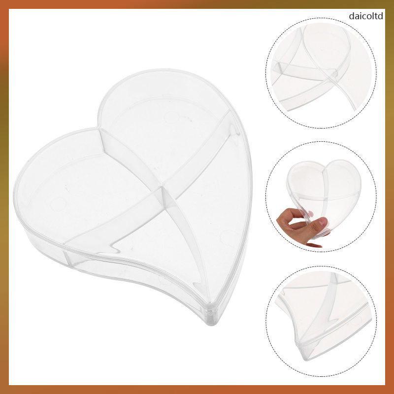 💍 กล่องจัดเก็บเครื่องประดับรูปหัวใจใส ทำจากวัสดุ PS แข็งแรง มีหลายช่อง เหมาะสำหรับสร้อยคอ ขนาด 6.5x5