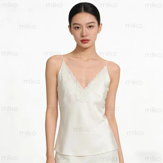 Miko🍓พร้อมส่ง🌈Satin top สายเดี่ยว ผ้าซาติน พรีเมียม ดีไซน์ผูกหลัง แต่งชายลูกไม้นุ่ม ใส่สบาย หลายสี แฟชั่นเซ็กซี่ผู้หญิง