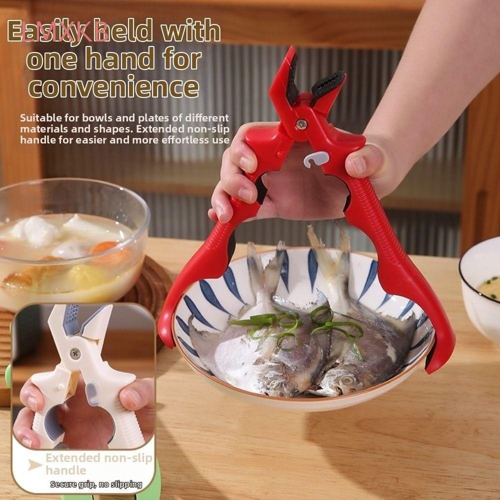 LMXKB คลิปป้องกันการลวก, คลิปหนีบจานชามกันลื่น 3in1, ที่จับซิลิโคนแบบพกพา Ergonomic หนาที่เปิดขวดกระทะ