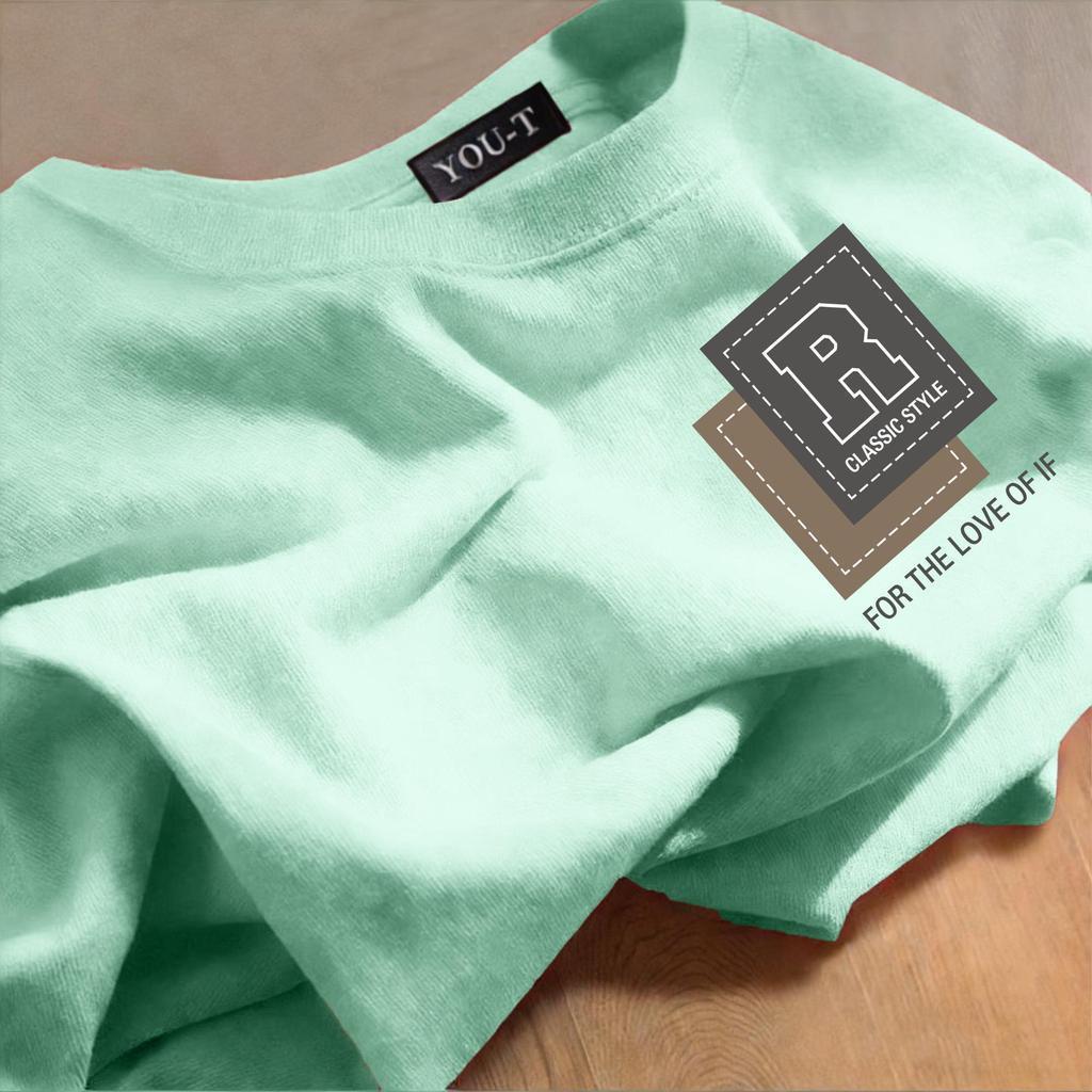 Top.basic🔥 เสื้อยืด oversize ผ้าCotton  คอกลม เสื้อแฟชั่น 'CLASSIC R'  สบายและนุ่ม แขนสั้น ฤดูร้อน S-3XL【COD】 - รูปที่ 3