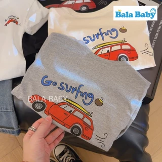 เสื้อยืดคอกลมเด็ก เสื้อยืดเด็กลายรถสีสด สไตล์เกาหลี แมทช์ง่าย ใส่สบาย Size80-120cm DXT45