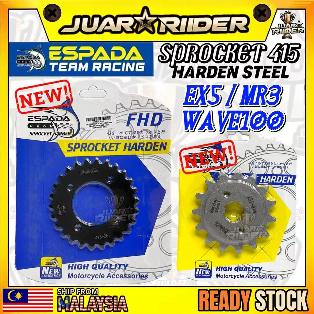 ESPADA 415 EX5 DREAM WAVE100 EX5 HP CLASS MR2 MR3 E BONUS FHD Sprocket 415 เหล็กแข็งสีดํา Spoket