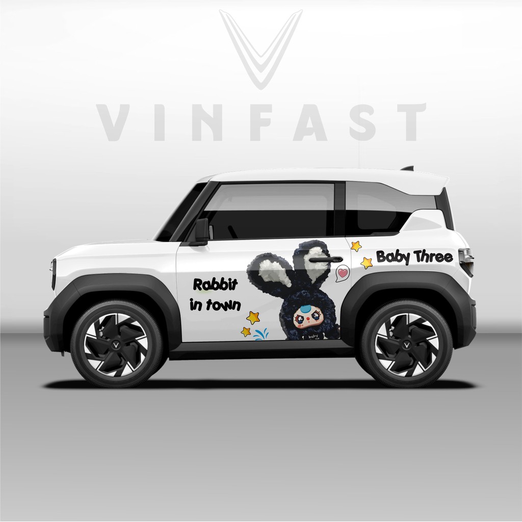 สติ๊กเกอร์ติดรถ VF3 - สติ๊กเกอร์ VF3 คุณภาพสูง VF3 รูปลอกรถ BABY THREE MODEL (รุ่น VF3 - 04)