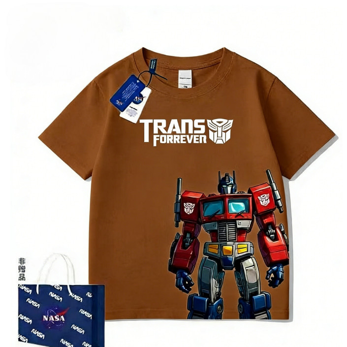เสื้อยืดผ้าฝ้ายสำหรับเด็กชาย มีลายการ์ตูนและตัวอักษร ขนาด 100-17 ราคา ถูกที่สุด ดีลบีเคเค