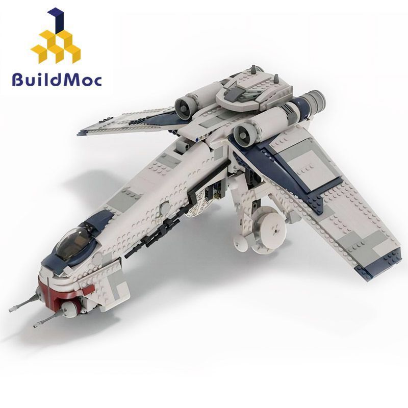 Space Rocket Series MOC-124928Republic Airboat V2 ปรับให้เข้ากับ 75337AT-TE Building Block Assembly 