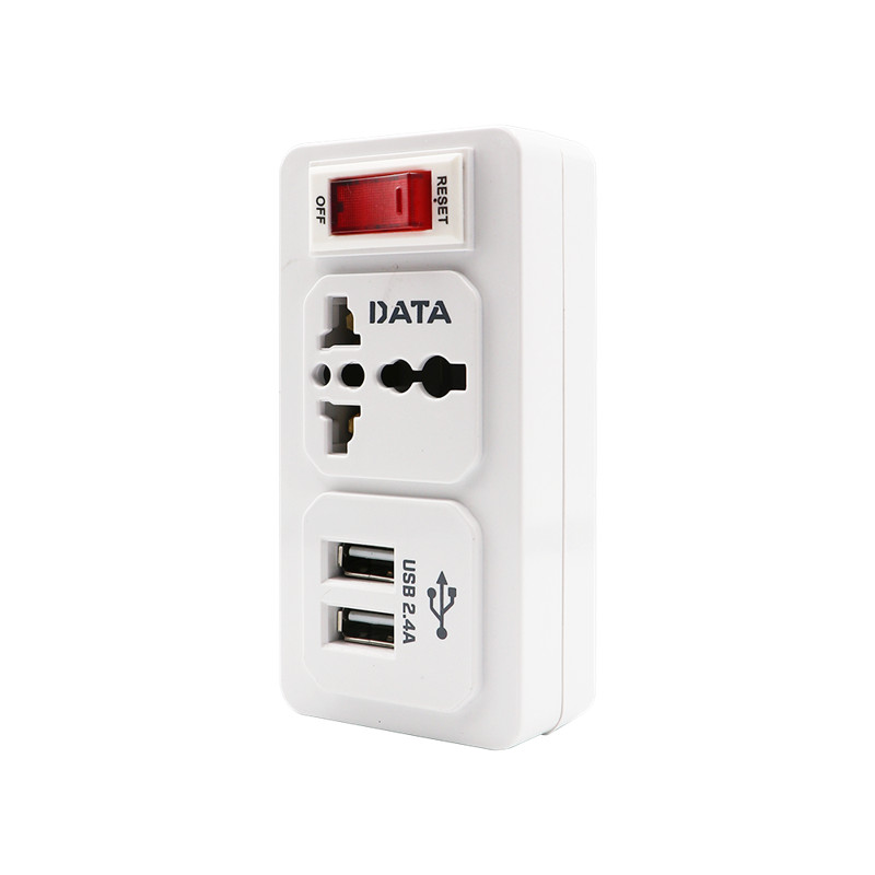 DATA ปลั๊กแปลง 1 ช่อง 1 สวิตช์ 2 USB รุ่น AL39 สีขาว