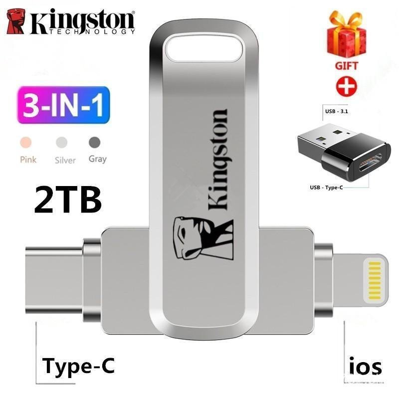 2TB 3-in-1 USB 3.1 OTG i/o/s Pendrive1TB 512GB 256GB 128GB แฟลชไดรฟ์ 64GB สําหรับอุปกรณ์จัดเก็บข้อมู