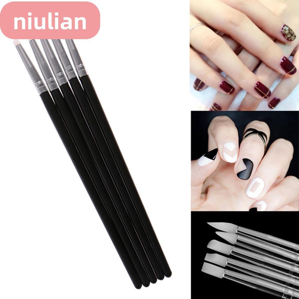 NIULIAN ปากกาซิลิโคน 5 ชิ้น DIY Craft แกะสลัก Polymer Modelling Fimo Clay Shaper