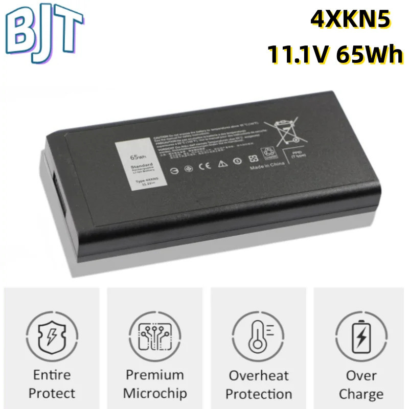 BJT 6Cell New 4XKN5 Laptop Battery 11.1V 65Wh For Dell Latitude 12 (7204) 14 (7404) E5404 E7404 Seri