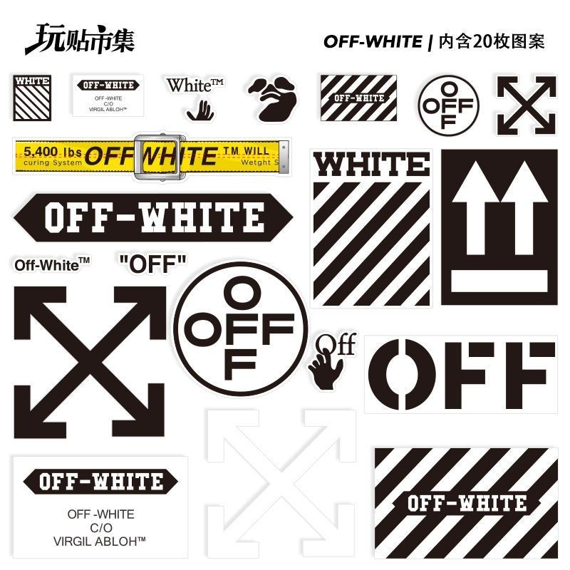 กระเป๋าเดินทาง OFF-WHITE ของอินเทรนด์ส่วนบุคคล, คอมพิวเตอร์กระเป๋าเดินทาง Off-WHITE และหัวเข็มขัดหัว