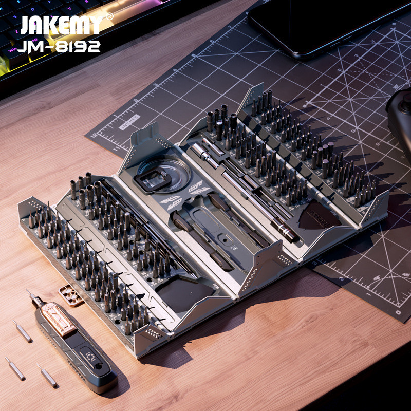 JAKEMY Phillips JM-8192 180 in 1 ชุดเครื่องมือสกรูที่มีความแม่นยําเครื่องมือซ่อมโทรศัพท์มือถือ