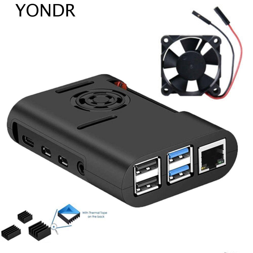 YONDR Case ASB 3 in 1 Cooler Heatsink สําหรับ Raspberry Pi 4 รุ่น B, Pi 4B, Pi 4 พร้อมพัดลมระบายความ