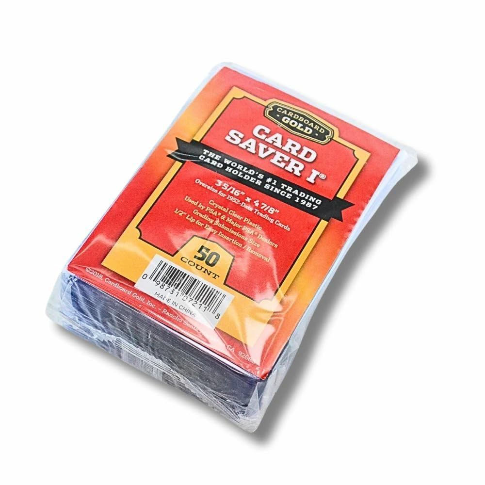 Cardboard Gold Card Saver 1 Semi-Rigid Card Holder, 50 pieces, for PSA Submission, Standard Model, T