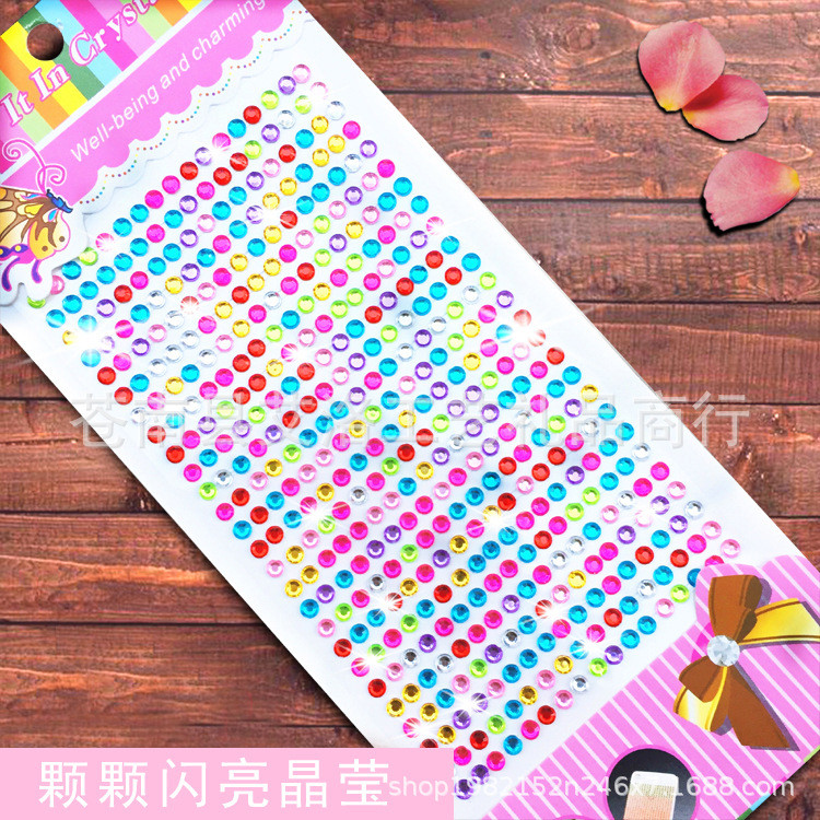 Spot Goods#OK4Millimeter round car stickers, children's stickers, crystal diamond three-dimensional 