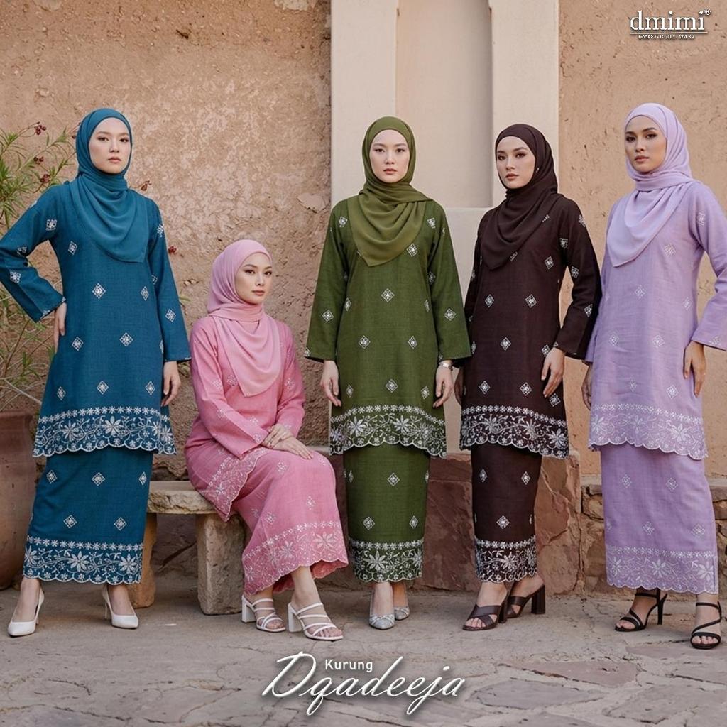 DMIMI Kurung Pahang DQADEEJA Sulam Pahang Labuh คุณภาพสูง Veloura สาน