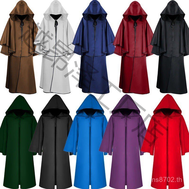 ชุดแม่มด Retro Mage Robe สไตล์ยุคกลางสำหรับกิจกรรมและคอสเพลย์ NBO7