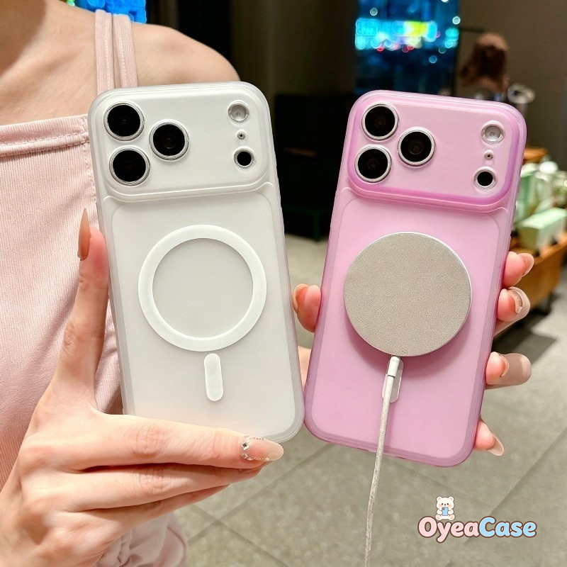 Ice Mist กรณีแม่เหล็ก TPU สําหรับ Vivo V70 Elite V70E V60 V60E V50 V50E V40 V40E V30 V30E Pro Lite SE Vibrant สีส้มน่ารักหรูหราธุรกิจ Ultra-Thin ปลอกคู่