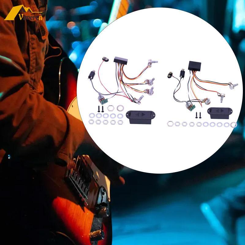 [Vaveren] Bass Pickup Circuit อิเล็กทรอนิกส์ ABS ส่วนประกอบ Preamp Kit สําหรับอัพเกรดและซ่อมกีตาร์เบ