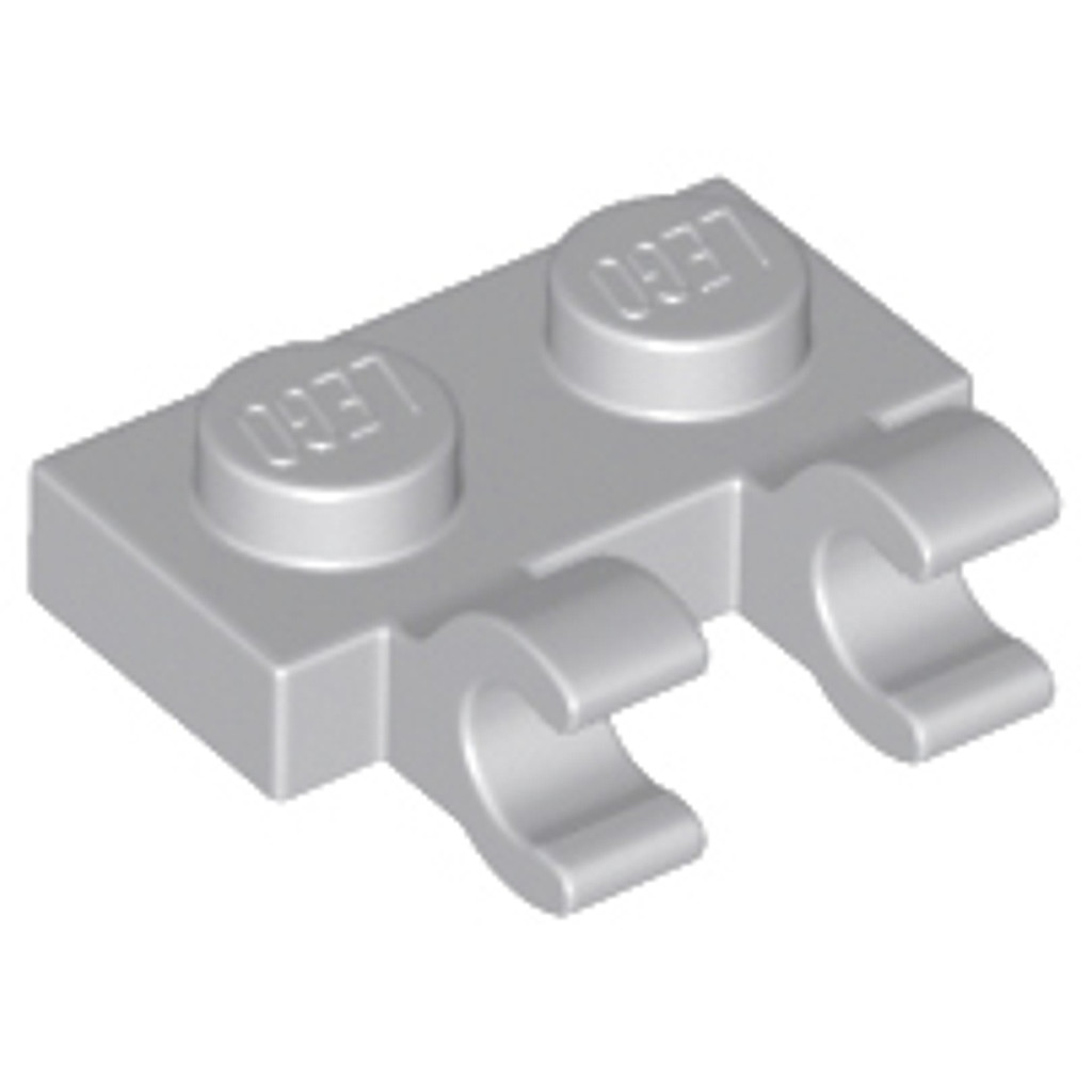 Brick2cube Part - Plate, Modified 1 x 2 with 2 Open O Clips (Horizontal Grip) - 60470b