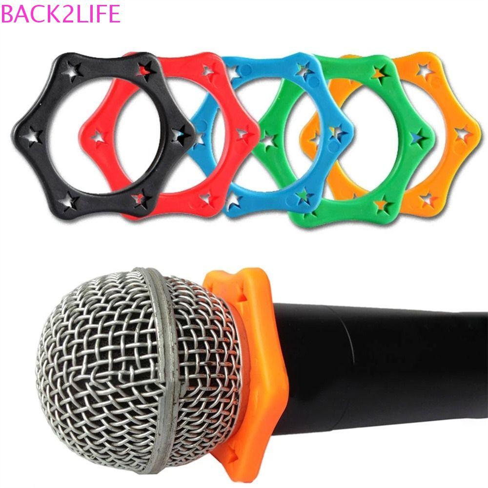 BACK2LIFE 2 ชิ้นที่วางไมโครโฟน KTV Anti-Rolling DJ อุปกรณ์สําหรับ BBs Anti-fall ไมโครโฟนแขนแหวนไมโครโฟน
