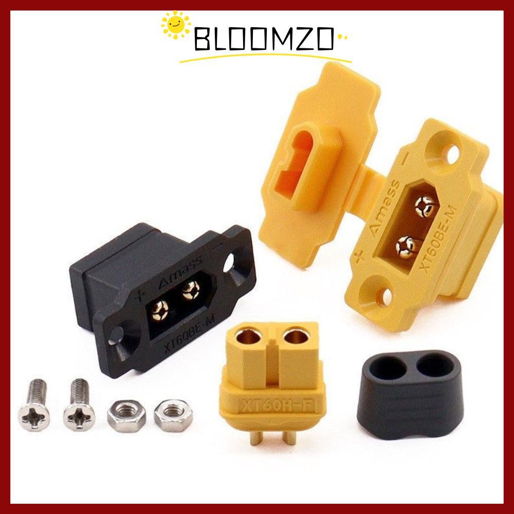 จัดส่งจากประเทศไทยBLOOMZO XT60BE ปลั๊กตัวผู้, ตะวันออกติดตั้งสีดําสีเหลือง XT60BE-MF Connector, แบบพกพา Amass พร้อมฝาครอบปลั๊กสายไฟสําหรับ RC FPV Motor ESC
