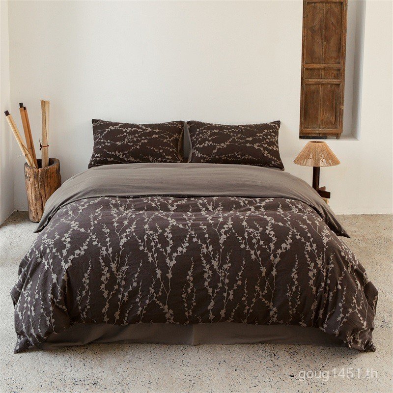 2025 ผ้าปูที่นอน Jacquard ผ้าฝ้ายแท้ Magic All-Forest สี่ชิ้นผ้านวม Series เส้นด้ายสไตล์ใหม่ SN0H