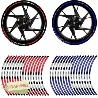 IDAPHNE2 เทปขอบสะท้อนแสงสําหรับ Kawasaki อุปกรณ์เสริมรถจักรยานยนต์ขอบเทป 17 "18" Auto Decals เทปขอบรถมอเตอร์ไซด์