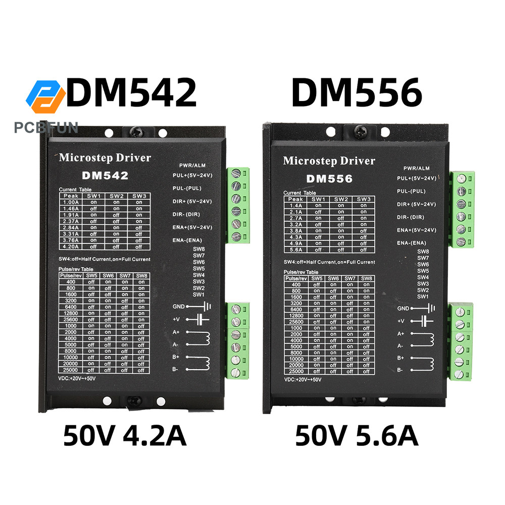 Pcbfun DM542 DM556 DSP ดิจิตอลมอเตอร์ไดรเวอร์สําหรับ 42 และ 57 Series Stepper Motors DC 20-50V 4.2A 5.6A