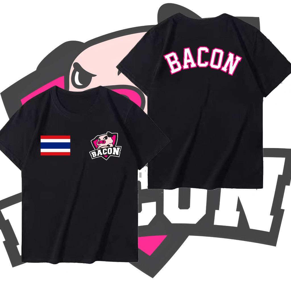new เสื้อเฮียเสื้อ Bacon Time ใส่สบาย ไม่หด ไม่ย้ แฟชั่น S-5XL