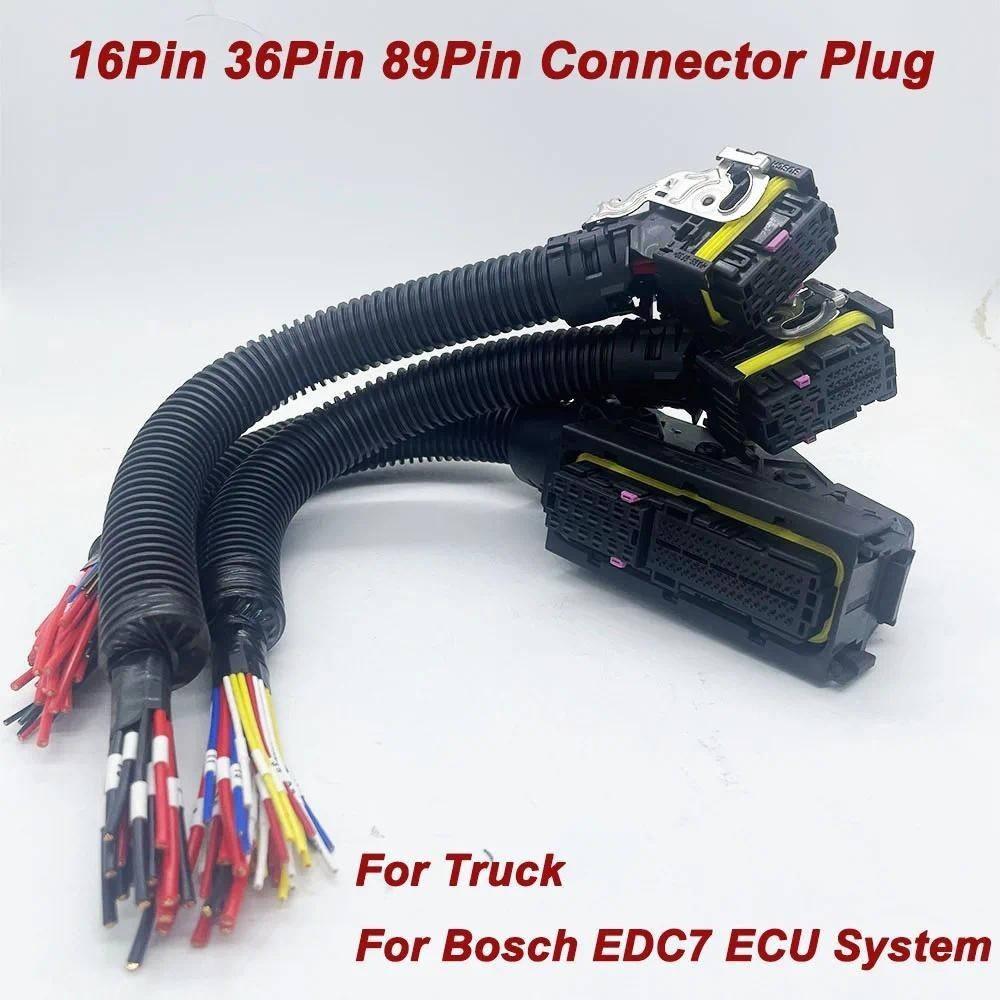1 ชุดสําหรับ บ๊อช 16/36/89 เข็มหมุด 1928404195 EDC7 Full Line Engine Harness Common Rail ECU Plug Au