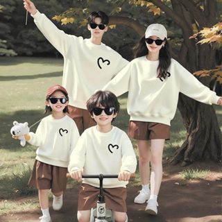 แฟชั่นแม่ลูกจับคู่: ชุดเสื้อยืดแขนยาวสำหรับฤดูเย็นถึงหนา ออก…