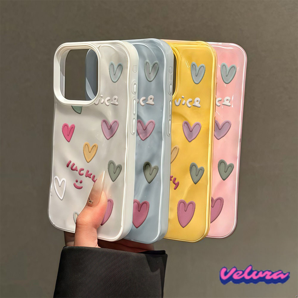 💖จัดส่งในพื้นที่💖 เคสเหมือนอุกกาบาต รักรูปร่างหัวใจ มีสีสัน โชคดี สําหรับIPhone17 15 14 13 11 7 8plus Pro Promax X XR XS