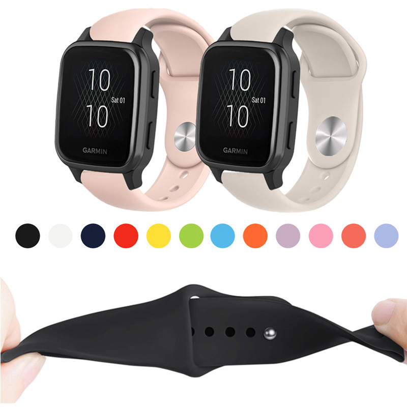 20 มม.ซิลิโคนสําหรับ Garmin Venu Sq 2 /venu2 plus Vivoactive 3 5 6 เพลงองค์ประกอบกีฬานาฬิกาเปลี่ยนสายรัดข้อมือสร้อยข้อมือ