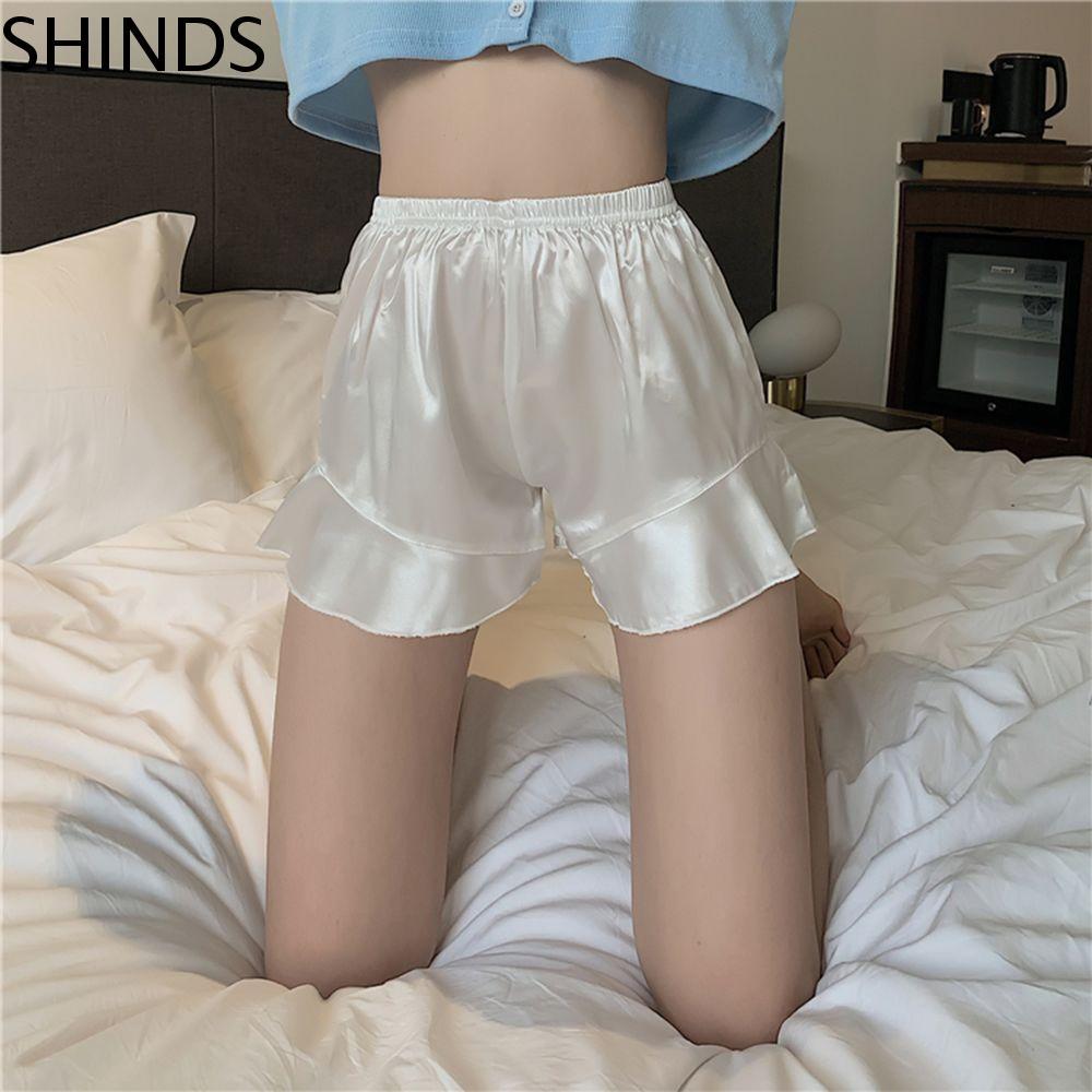 SHINDS Shorts Loose-Fit Matte Outer Wear Ruffle