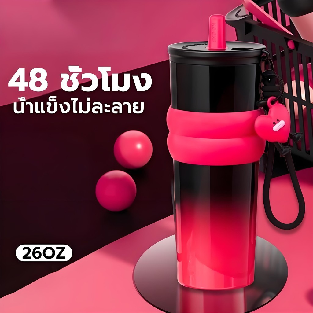 【COD】CIVAGO（26oz） แก้วกาแฟสแตนเลสซับเซรามิกพร้อมฝาปิดขวดสูญญากาศสามารถเก็บความร้อนและความเย็น